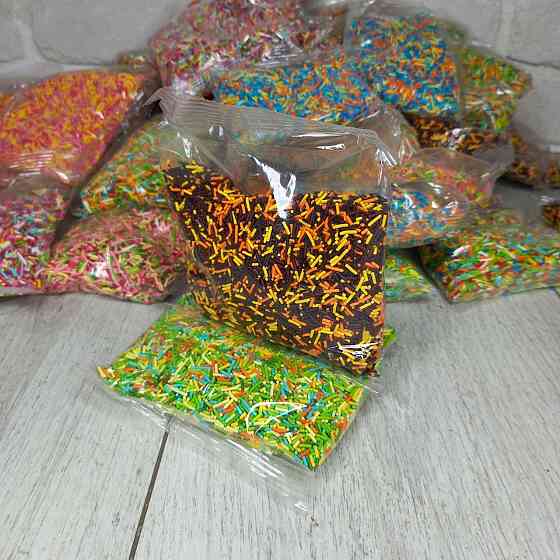 Посипка кондитерська цукрова різнобарвна «Палички» Наволода мікс, 100 г для декору випічки Харків