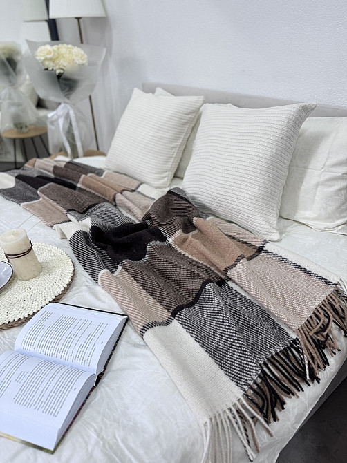 Vladi Плед Vladi 140x200 cм вовняний 70% Нова Зеландія коричневий Київ - фото 1