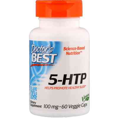 Аминокислота Doctor's Best 5-HTP (Гидрокситриптофан), 100мг, 60 капсул (DRB-00077) Винница