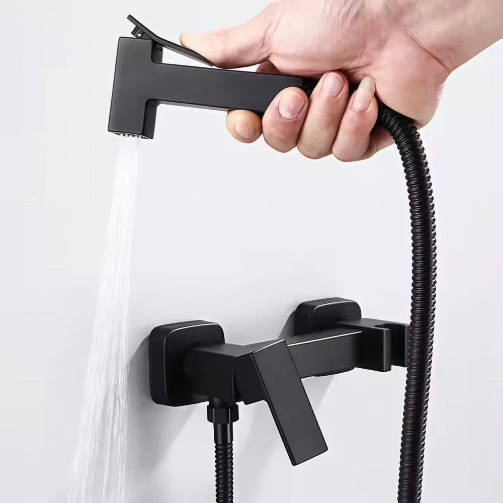 Змішувач для гігієнічного душу настінний Zerix KUB-222 BLACK чорний нерж. сталь (ZX4857) Чернівці - фото 3