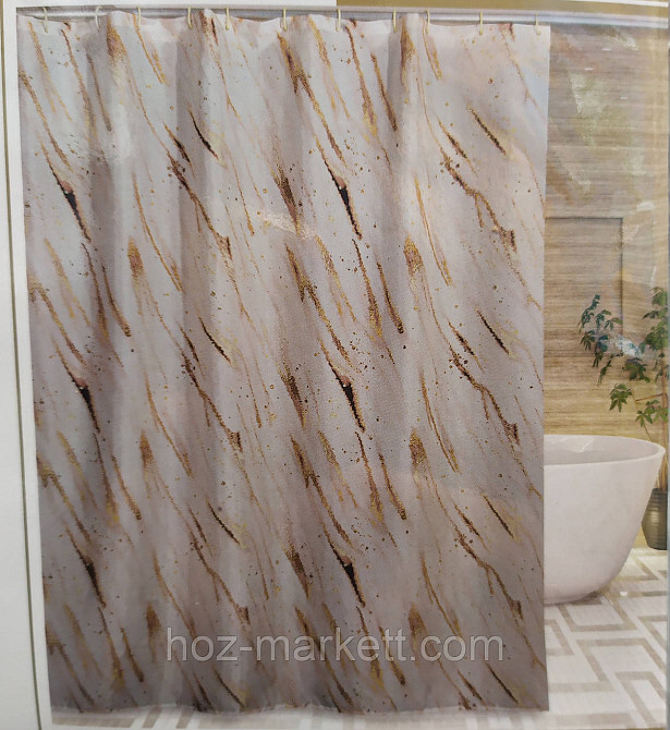 Штора для душа тканевая миранда Meteor 180 х 200 см серая Харьков - изображение 1