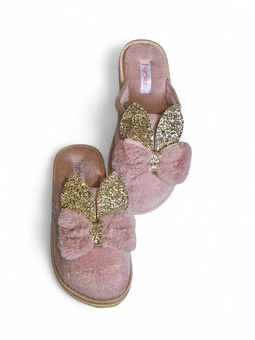 Тапочки домашние, комнатные женские зайки с блестящими ушками. пудра. , 36 - 42 размер 37 Одесса - изображение 5