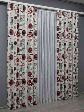 Комплект готових фото-штор VR-Textil Coffee-House № 1496ш Різнобарвний 150х275 см 2 шт (33-0395) Київ