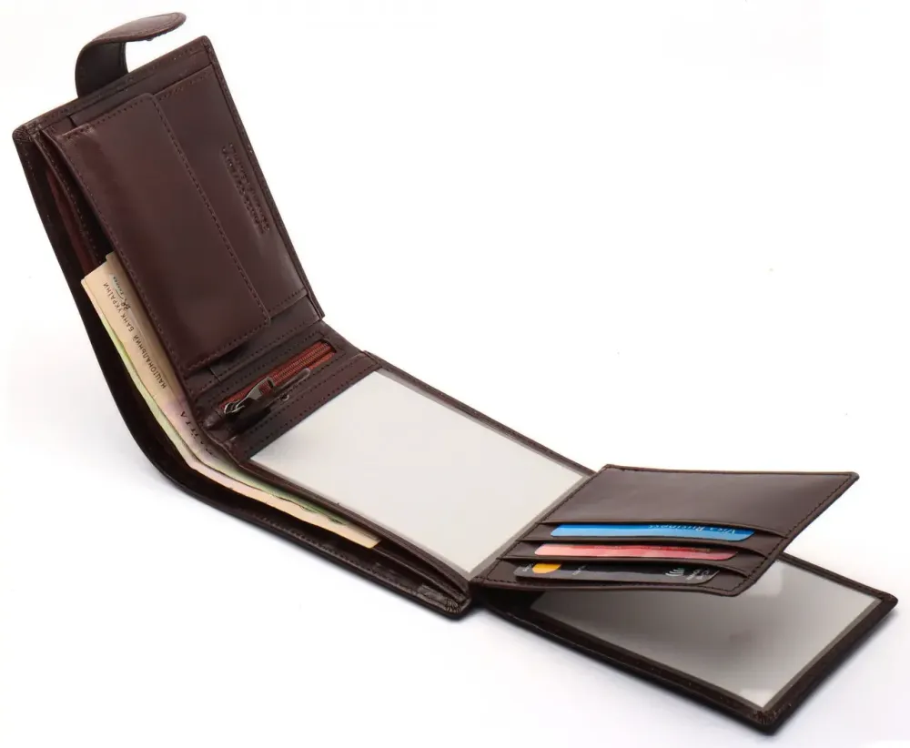Портмоне Marco Coverna з відділенням для документів і монетницею (з натуральної шкіри) Коричневий Київ - фото 7