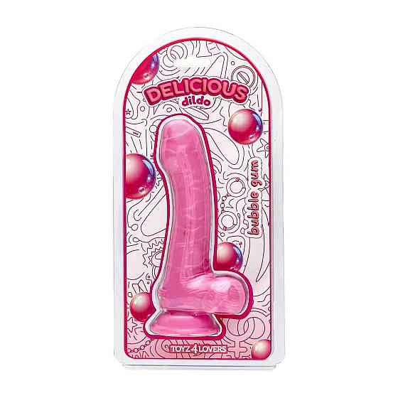 Фалоімітатор з ароматом жуйки - Toyz4lovers Delicious Dildo Bubble Gum, 18,5 см Sex Aura Київ