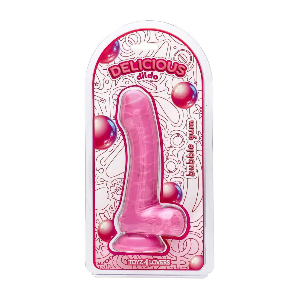Фалоімітатор з ароматом жуйки - Toyz4lovers Delicious Dildo Bubble Gum, 18,5 см Sex Aura Київ - фото 2