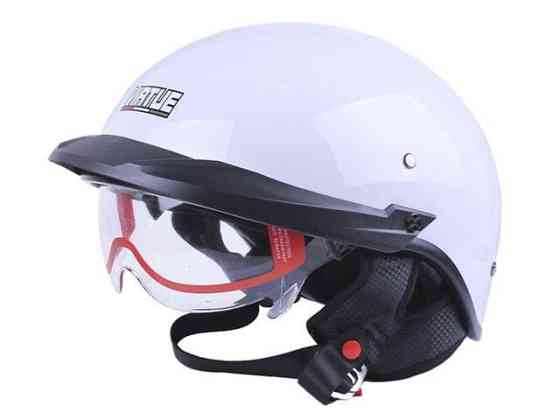 Шлем мотоциклетный MD-513-1, белый глянцевый с прозрачным стеклом, size L Мукачево