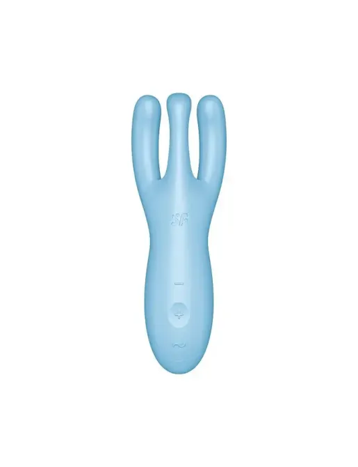 Кліторальний смарт вібратор Satisfyer Threesome 4 Blue з трьома пальчиками Львів - фото 2