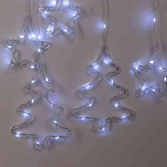 Гірлянда-штора LED "Зірка та Ялинка" 120 LED 3х0,9 м Київ