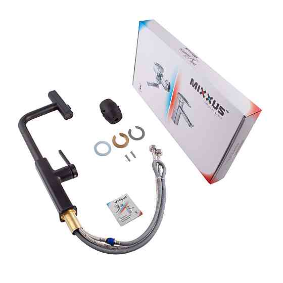 Кухонный смеситель с выдвижным изливом Mixxus Premium HAMMER 014 BLACK MI6954 Харьков