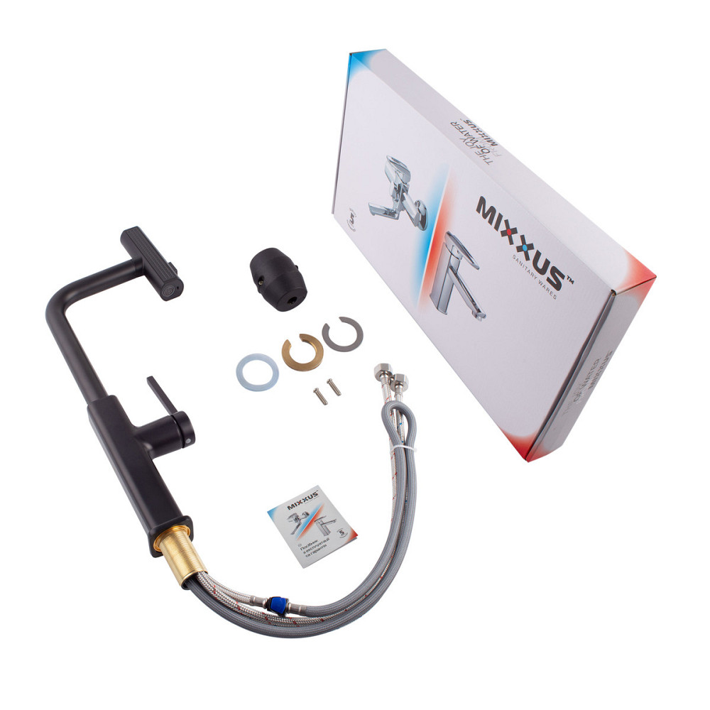 Кухонный смеситель с выдвижным изливом Mixxus Premium HAMMER 014 BLACK MI6954 Харьков - изображение 4