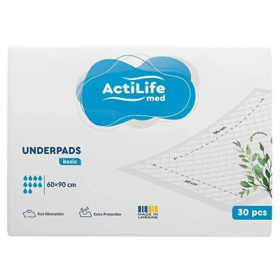 Пеленки для младенцев ActiLife Med Basic 60 х 90, 30 шт (4820174981488) Винница - изображение 1