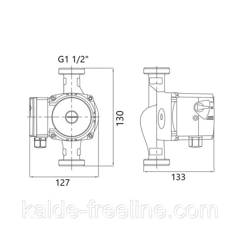 Насос циркуляційний GRS UPS 25/60/130 (сірий) Харків - фото 2