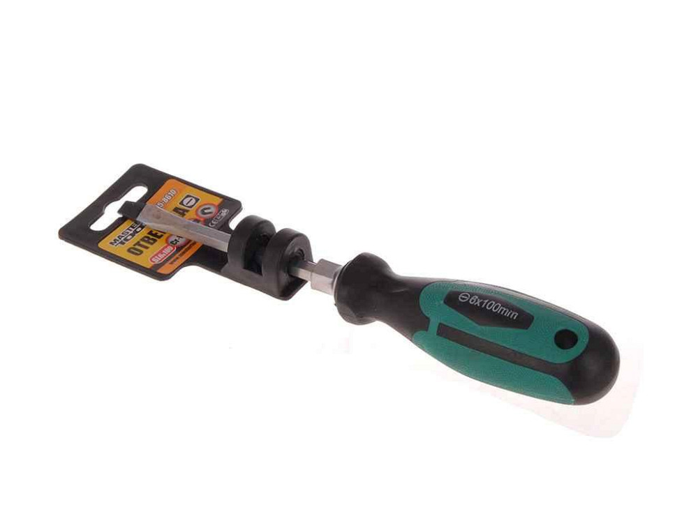 Отвертка усиленная плоская SL 6x100 45-8610 ТМ MASTER TOOL Solmir Киев - изображение 1