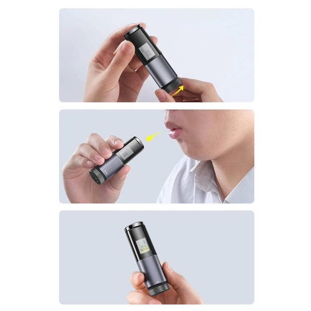 Алкотестер Baseus Digital Alcohol Tester CRCX-01 130 мА·год (Чорний) Миколаїв - фото 6