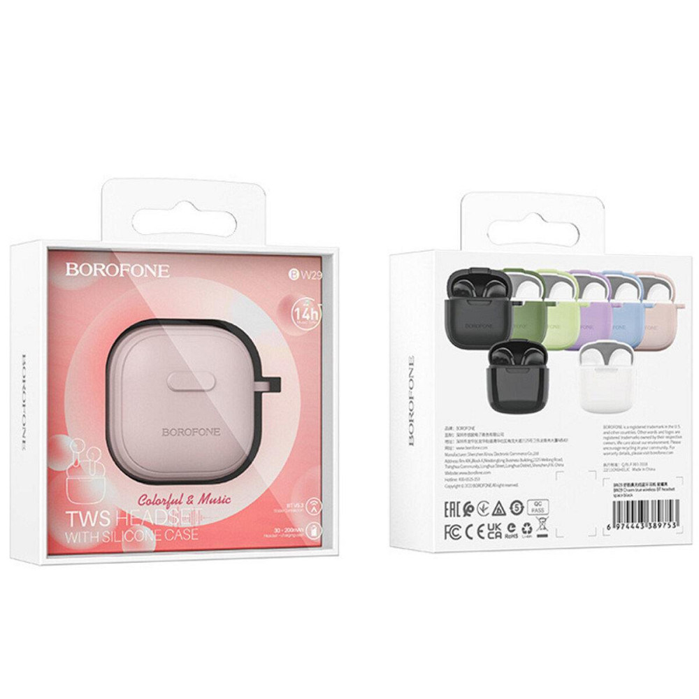Наушники беспроводные BOROFONE BW29 Charm Bluetooth гарнитура, цвет розовый Sugar BW29PS Одесса - изображение 3
