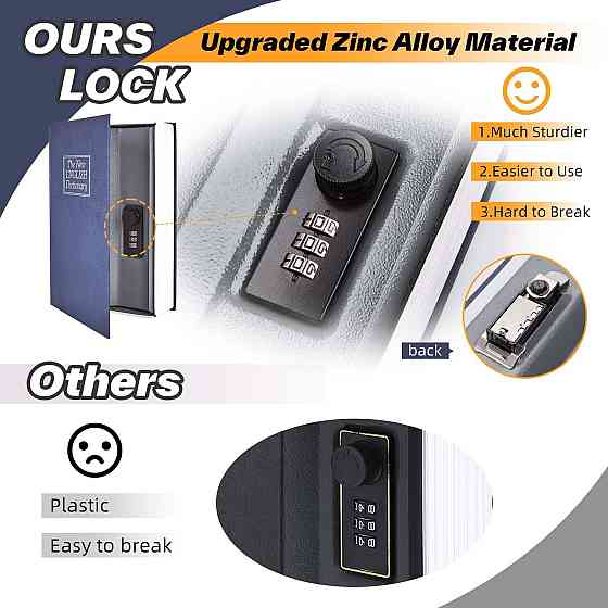 Книга сейф словник із кодовим замком синя 24 см Вінниця