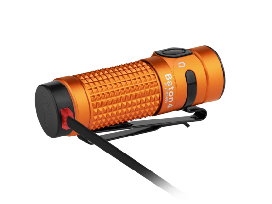 Ліхтар Olight Baton 4 Orange — Потужний EDC ліхтарик 1300 лм, дальність 170 м, магнітна зарядка, IPX-8, акумуляторний Київ