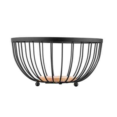 Фруктовница Ardesto Midori 25х25х13см, метал, дерево, чорний (AR0904B) Винница