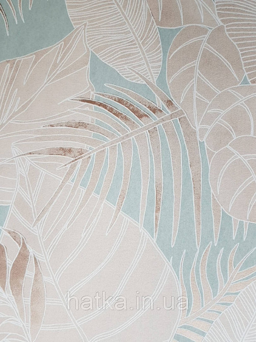 Шпалери флізелінові Khroma LAV103 LA VIE EN ROSE бірюзові гілки листя коричневі Київ - фото 3