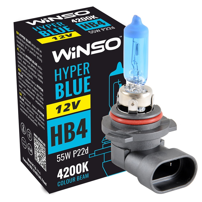 Галогеновая лампа Winso HB4 12V 55W P22d HYPER BLUE 4200K Львов - изображение 1