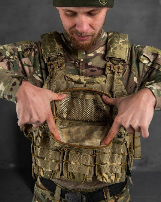 Тактична плитоноска з чотирма точками швидкого скидання Asdag піксель ТТ2615 Одеса - фото 12