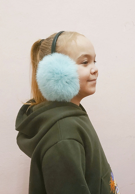 Наушники меховые из меха кролика Мятный Харьков - изображение 1