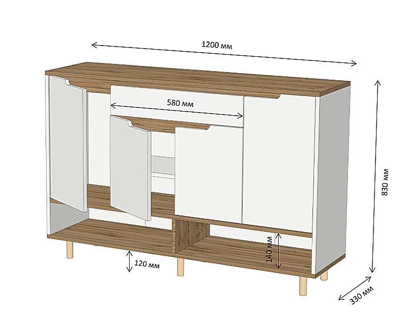 Тумба для обуви в прихожуюLION Салливан Тумба-2 Нимфея Альба (белый)/Дуб Аппалачи (LION-041007) Днепр - изображение 9