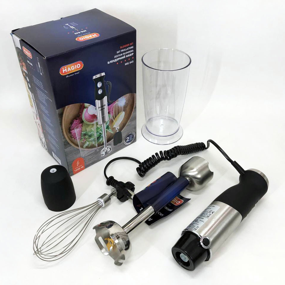 Блендер для соусів і пюре Magio, Подрібнювач для кухні металевий Занурювальний блендер збивання WC-96 Івано-Франківськ - фото 2
