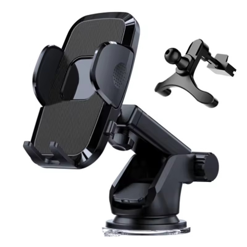 Автомобильный держатель, с присоской и креплением на воздуховод для телефона JС04, черный Каменец-Подольский - изображение 1