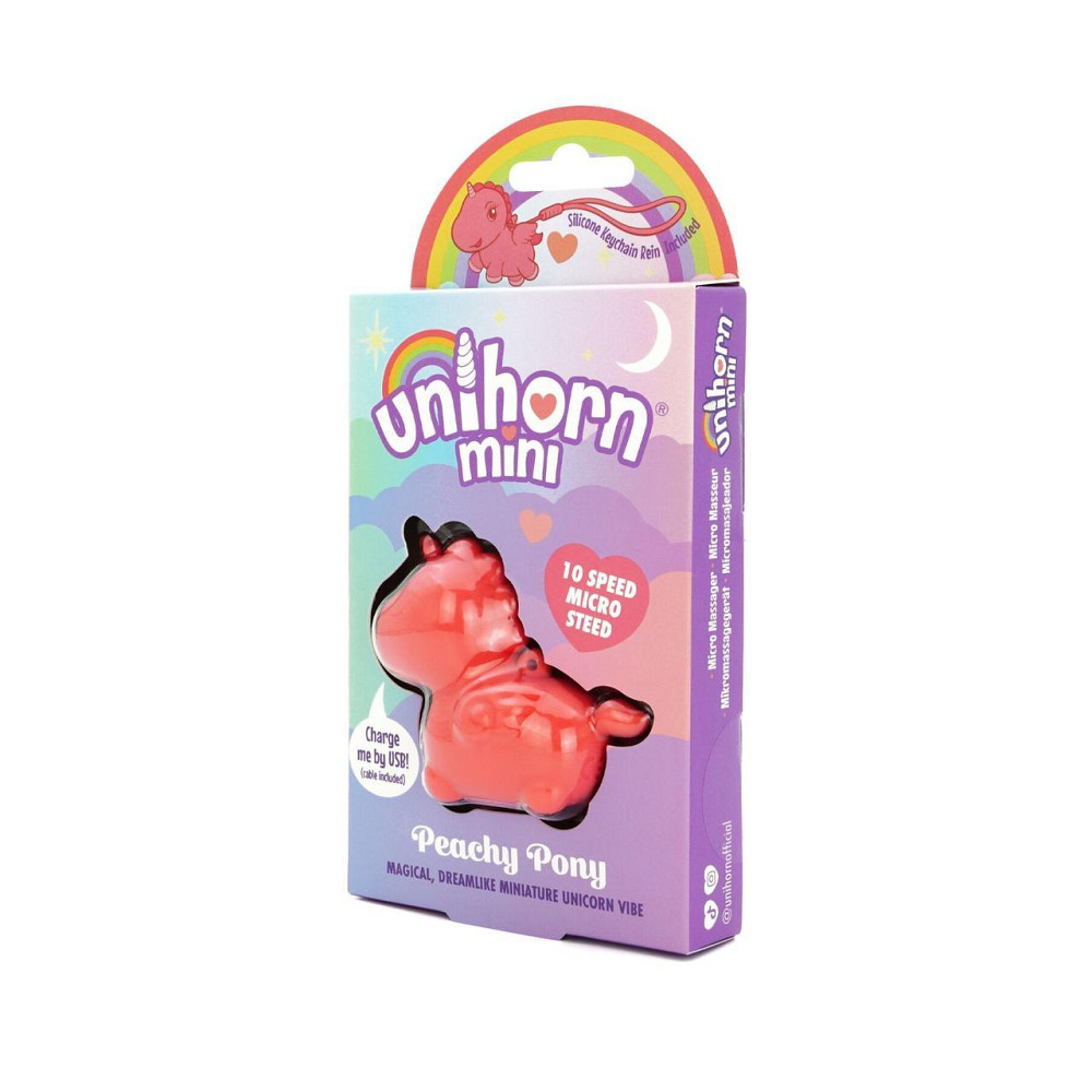 Вібратор-мінієдиноріжка Unihorn Mini – Peachy Pony, брелок з вібрацією, 10 режимів Sex Aura Київ - фото 2
