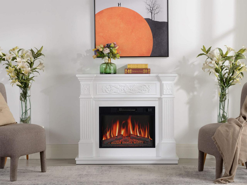 Камінокомплект ArtiFlame Toscana AF23S білий з обігрівом і звуком горіння вогню Львів - фото 8
