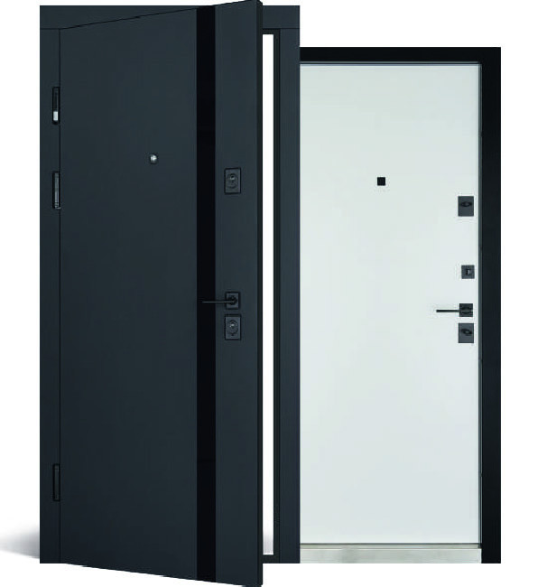 Входная дверь Abwehr Grand Stellla 515 Черная текстура + Белый супермат 860*2050 мм Двери для квартиры Киев - изображение 2