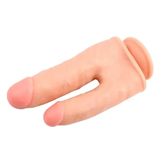 Фаллоимитатор двойной с мошонкой Chisa Ballsy Super Cock Bromeo # 02 на присоске, телесный Sex Aura Киев