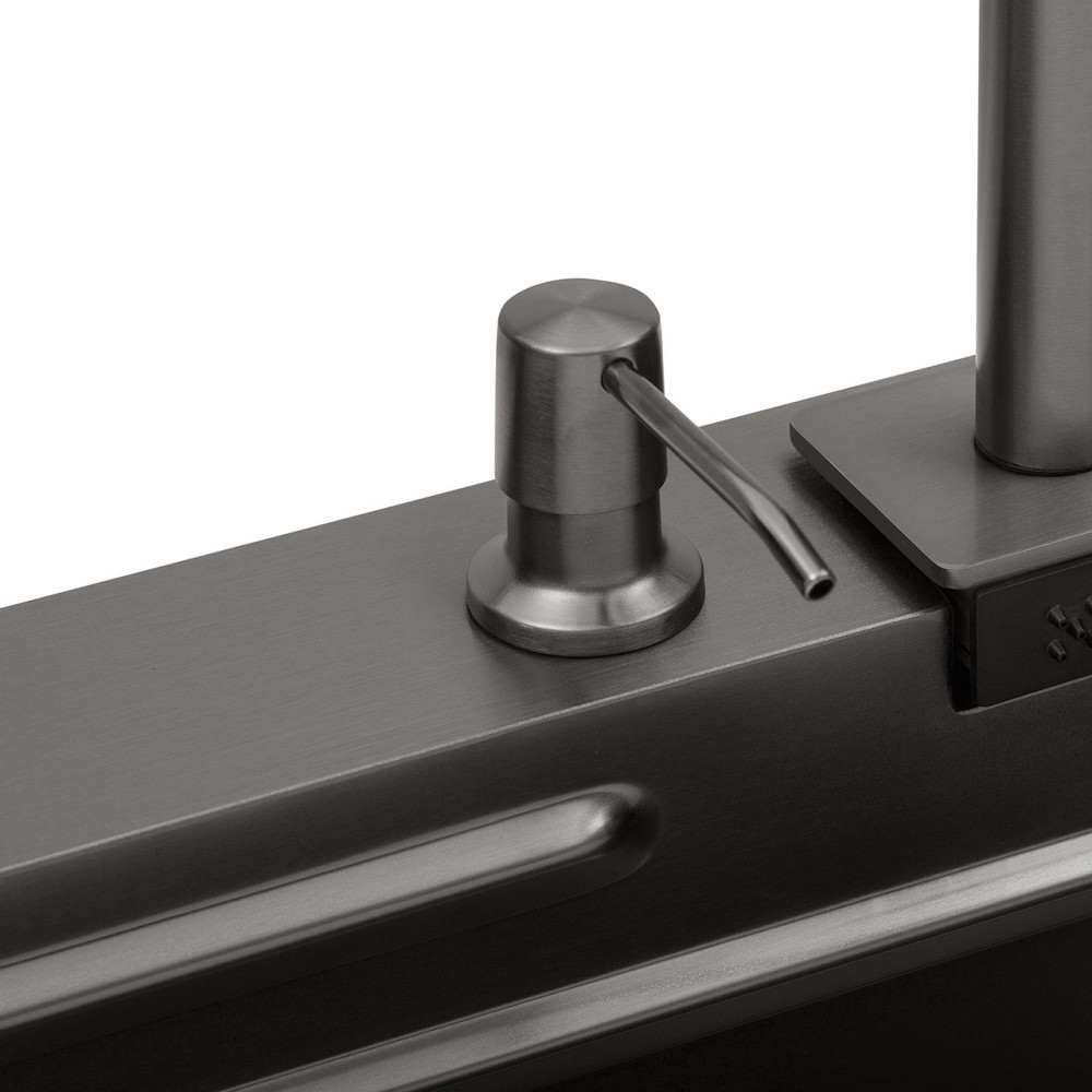 Кухонна мийка Kroner KRP Schwarze - SET7545HM PVD (3/0/0.8 мм) із змішувачем, чорна Київ - фото 8