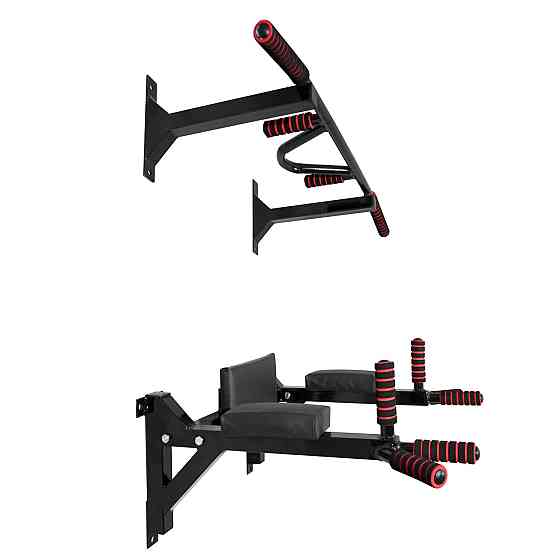 Турник брусья пресс стационарный 3 в 1 KZ-552 Спортивные стенки и турники для дома Черный Киев