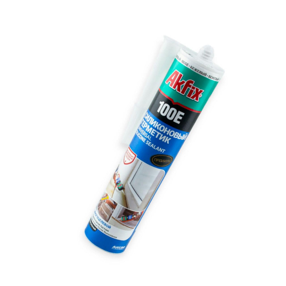 Герметик силіконовий санітарний універсальний Akfix 100E 280 мл бежевий Мукачево - фото 1