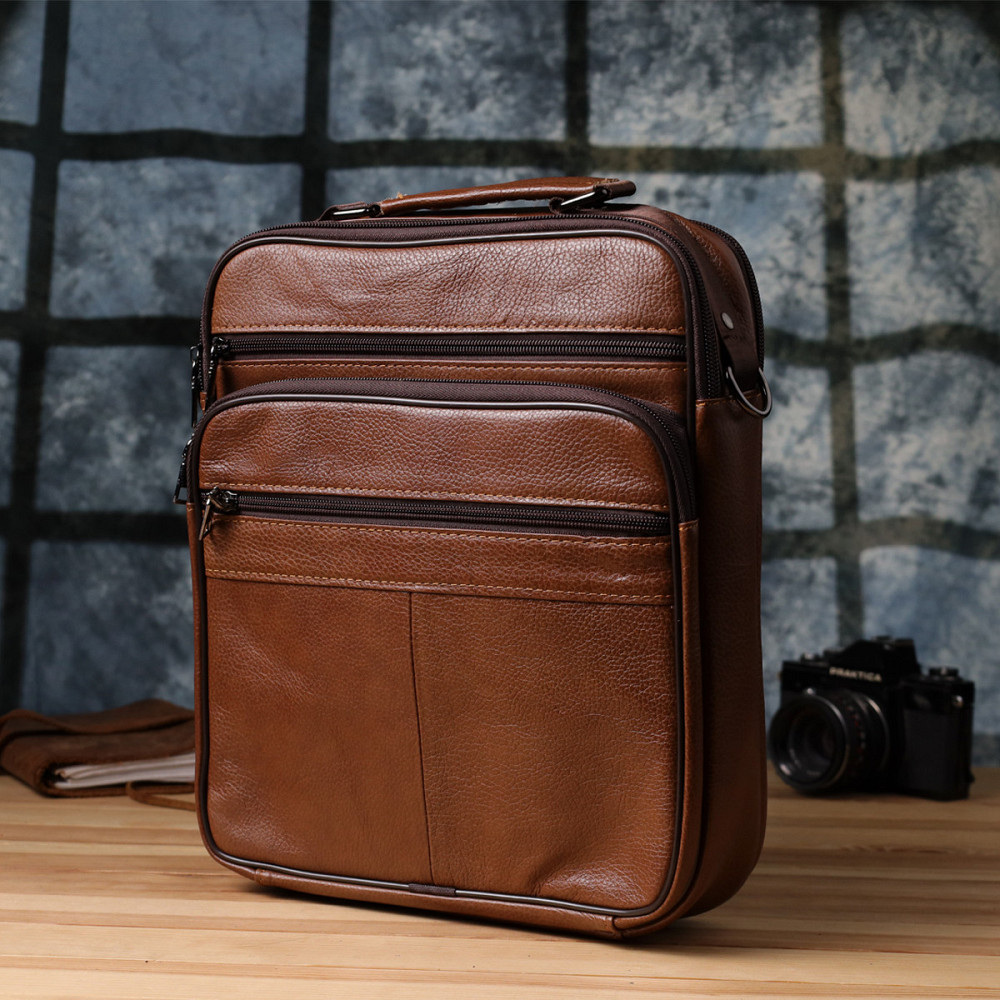 Сумка мужская с ручкой для переноса в руке из натуральной кожи Vintage 23031 Светло-коричневый Киев - изображение 10