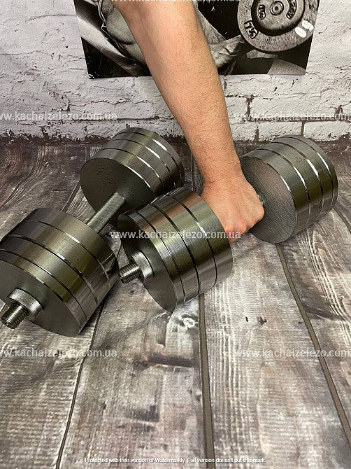Набор 85 кг Штанга + W-образный гриф + Гантели наборные Гантели, гири, штанги и диски металлические блины Киев - изображение 7