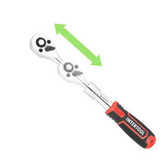 Тріскачка INTERTOOL 72 зуба 1/4 ", Cr-V STORM - хром-ванадієва сталь Львів