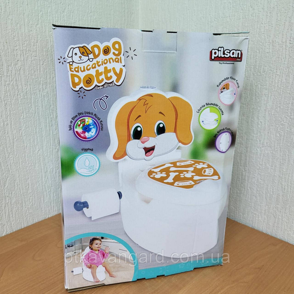 Горщик унітаз дитячий Собачка, від 18 місяців, звук зливу, підсвічування, спинка, горщик знімний, Pilsan 07-562 Хмельницький - фото 7