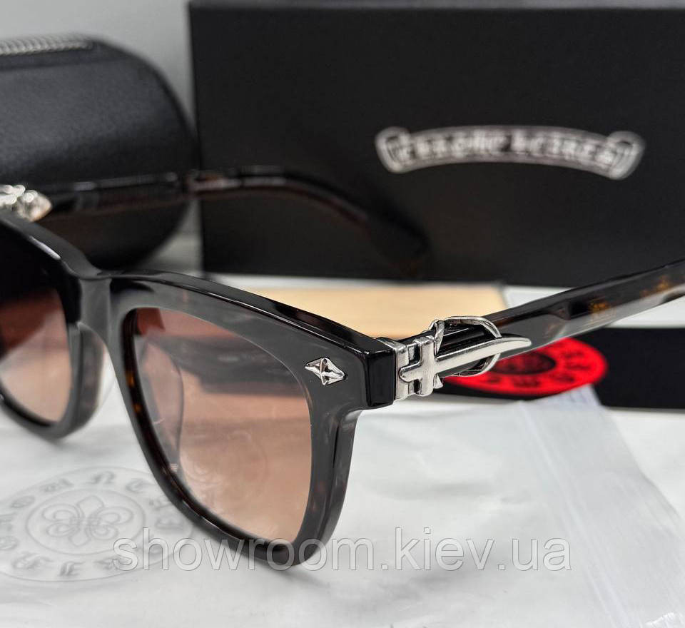 Мужские солнцезащитные очки Chrome Hearts 8251 brown Lux Киев - изображение 4