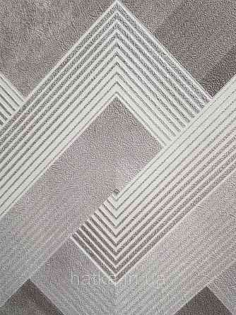 Обои виниловые на флизелине метровые Sintra Edelina геометрия фигуры ромбы полосы 3д серые белые  серебро Киев