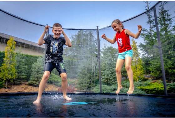 Батут THUNDER INSIDE ELITE з внутрішньою сіткою 6 футів 183 см чорно-блакитний Київ