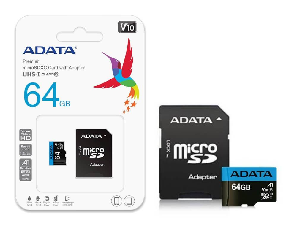 Карта пам'яті MicroSDXC A-DATA Premier 64Gb Class 10 A1 AUSDX64GUICL10A1-RA1 Одеса - фото 2