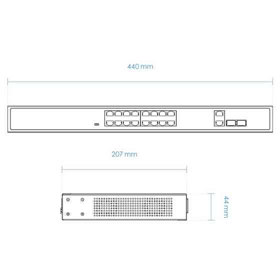 Комутатор VIVOTEK AW-FGT-180D-250, Unmanaged 16xFE PoE + 2xGE Combo Switch Вінниця
