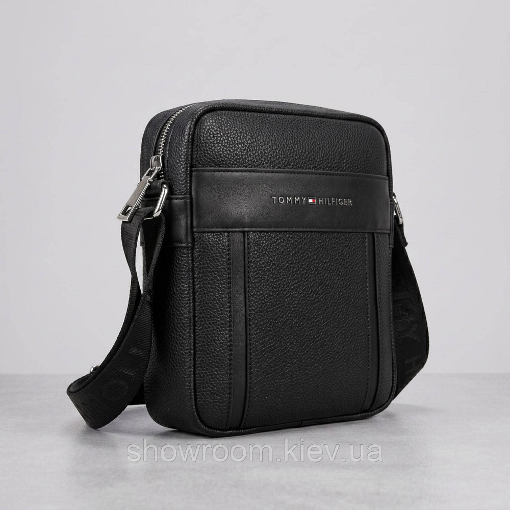 Чоловіча брендова сумка через плече Tommy (6210) чорна Київ - фото 2
