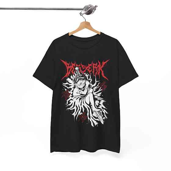 Футболка з аніме принтом Берсерк Гутс Кід Манга оверсайз (S/M/L) Чорний AnimeJ0325 Дніпро