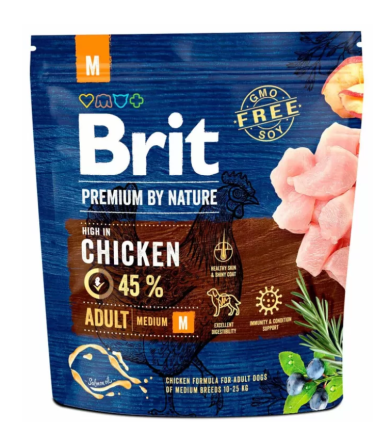 Сухий корм Бріт Brit Premium Adult M для дорослих собак середніх порід (від 10 до 25 кг), 1 кг Вінниця