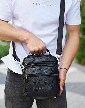 Чорна шкіряна чоловіча сумка-барсетка Bexhill Київ